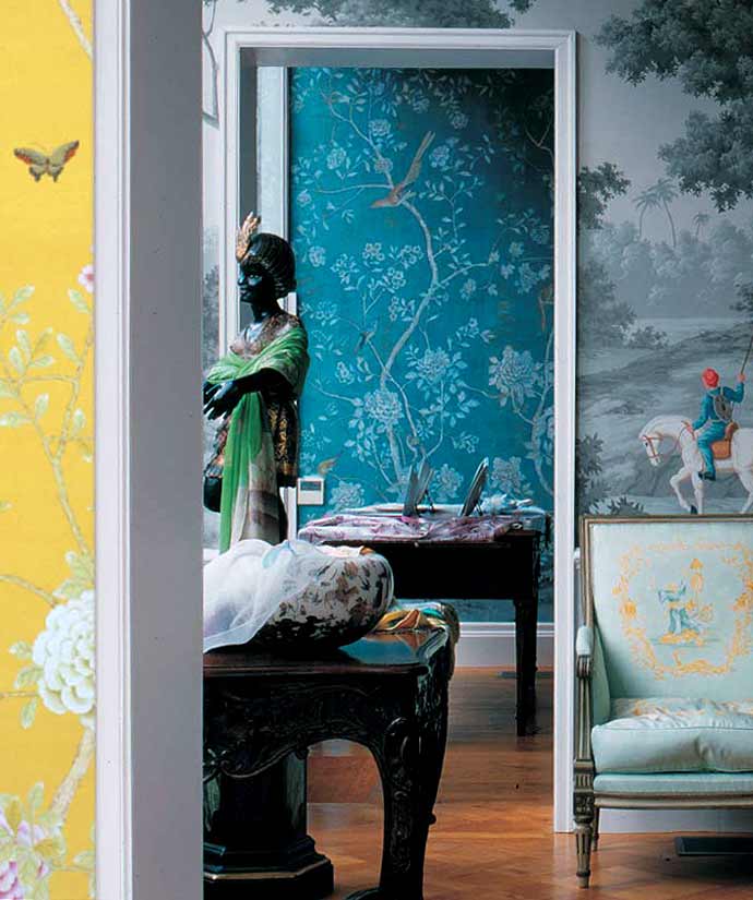 DIY Chinoiserie Wall Panels, Wallpaper - Shakadoo